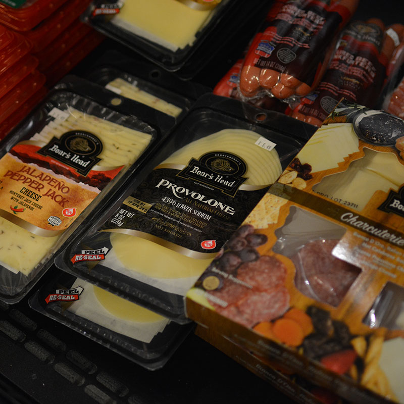 Cheeses, meats, and other appetizers available at Hickey's Wine & Spirits.