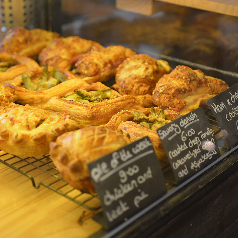 Fresh pies, pastries, and bread available daily at Hickey's Wine & Spirits.